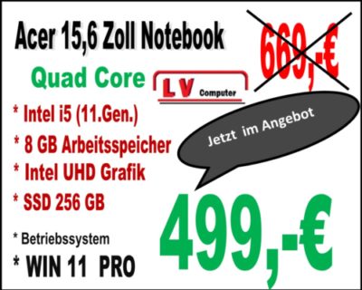 Notebook 15,6  Zoll  Intel i5  /  Acer