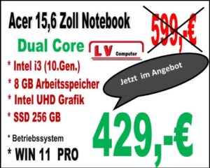 Notebook 15,6  Zoll  Intel i3  /  Acer