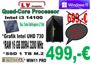 Intel i3 14100 (Quad Core) / Grafik Intel UHD 730