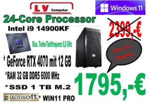Intel i9 14900KF / RTX 4070 Gamer 12 GB