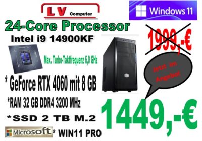 Intel i9 14900KF / RTX 4060 8 GB Gamer